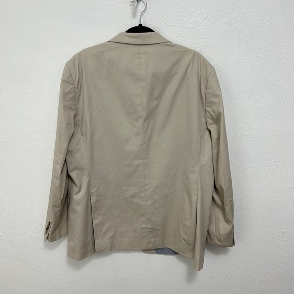 Alan Flusser Suit Blazer Sport Coat Size 46R Cotton Blend 2 Button Khaki Preppy - Picture 4 of 10